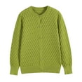 thumbnail image 6 of KEXE Kids Cardigan Girls Girls' Cardigans Girls' Cardigan With Button Loose Long Sleeve Shrug Sweaters Cropped Uniforms Kids Knit Sweater Outerwear Green 13-15 Years, 6 of 6