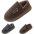 thumbnail image 2 of Mens Slippers Wide House Shoes Winter Thick-Soled Close Back Cotton Slippers for Indoor Outdoor Slippers for Men, 2 of 7