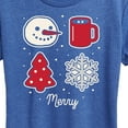 thumbnail image 3 of Instant Message - Merry Christmas Grid - Women's Short Sleeve Graphic T-Shirt, 3 of 6
