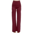 thumbnail image 2 of Womens New Arrivals,AXXD High Waist Wide Leg Workout Yoga Gym Pants Woman Spring Pants Clearance Red 8, 2 of 8