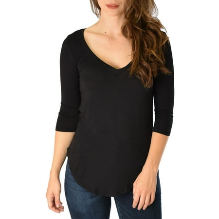 Lyss Loo - Lyss Loo Women's Truly Madly Deep V-Neck 3/4 Sleeve Top ...