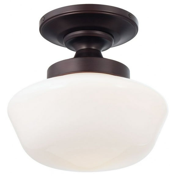 2255-576-Minka Lavery-1 Light Semi-Flush Mount in Traditional Style - 11.25 inches tall by 12 inches wide-Brushed Bronze Finish
