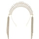 thumbnail image 1 of Diadema con corona de Mary Halo, diadema con diamantes de imitación dorados y borlas para fiesta de boda, tiara para el pelo para mujeres y niñas (dorado), 1 of 7
