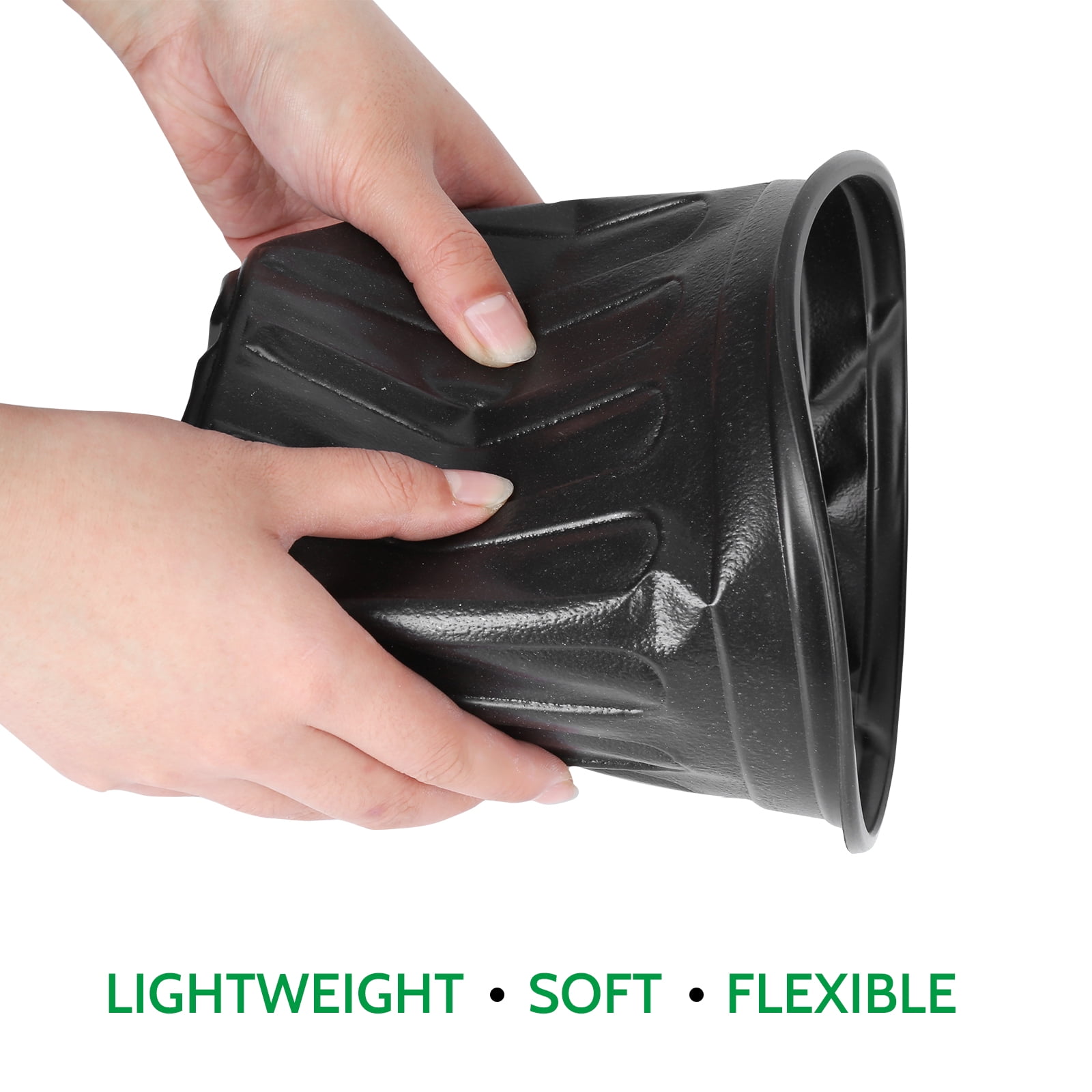 JERIA 6.70" x 5.10" x 6.90" Black Plastic Plant Nursery Pots with Reusable (50 Count)