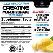 Creatine Gummies - 1000 MG (1g) Creatine Monohydrate per Gummy - Best Micronized, Sugar Free Creatine Chewable for Men & Women - Supports Lean Muscle, Strength, Energy & Endurance - 60 Lemon Gummies
