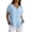 Light Blue, variant on Women's Casual Short Sleeve V-Neck Button-Down Top - Loose Fit Linen-Blend Blouse for Summer, Everyday Wear & Vacation Light Blue XL