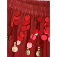 thumbnail image 7 of TiaoBug Womens Belly Dance Pants Side Split Sequins Yoga Bloomers Pants Hippie Jogger Trousers Red One Size, 7 of 7