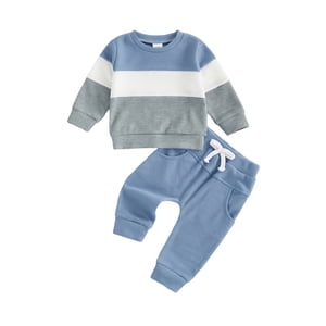 Loicainy Toddler Boy Striped Long Sleeve Top and Pants Set