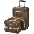 thumbnail image 1 of Rockland Ensemble de Valises Verticales Souples Fashion, Brun, 2 Pcs (14/19), 1 of 4
