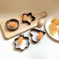thumbnail image 4 of Shoreew Egg Ring Heart Circle Flower Star Shapes Non-Stick Foldable Handle Egg Mold for Frying Eggs English Muffins Breakfast Sandwich Burger Maker Kitchen Gadget, 4 of 7