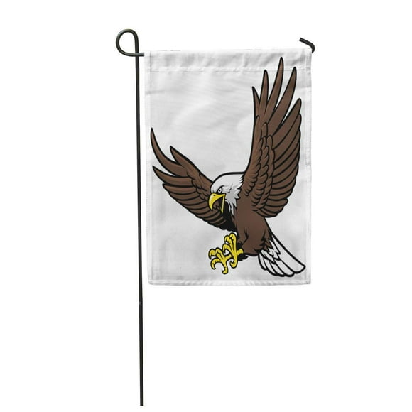 POGLIP Hawk Flying Eagle Mascot Bald Falcon Sea Bird Ribbon Garden Flag Decorative Flag House Banner 12x18 inch