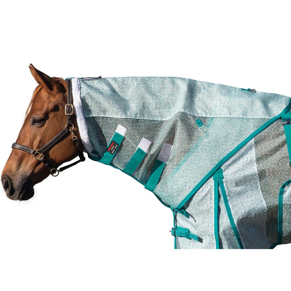 Schneiders Ripstop Nylon Mesh II Fly Neck Cover for Horses | Teal | X-Large