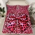 thumbnail image 2 of jejeloiu Kawaii Girls Bowtie Bed Sheets,Leopard Print Bow King Sheets,Pink Bow Knot Sheet Set For Kids,Breathable Home Decor,4 Pieces, 2 of 7