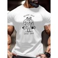 thumbnail image 1 of Camiseta informal de cuello redondo para hombre con estampado de perro, 100 % algodón, tejido de punto, corte regular, ideal para entrenar en verano y para el tiempo libre., 1 of 4