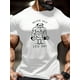 thumbnail image 1 of Camiseta informal de cuello redondo para hombre con estampado de perro, poliéster 95 % elastano 5 %, tejido de punto, corte regular, ideal para entrenar en verano., 1 of 4