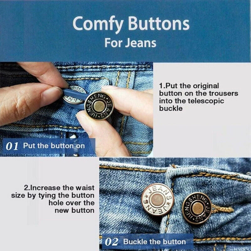 Jeans Retractable Button Adjustable Detachable Extended Button 1/3PCS 