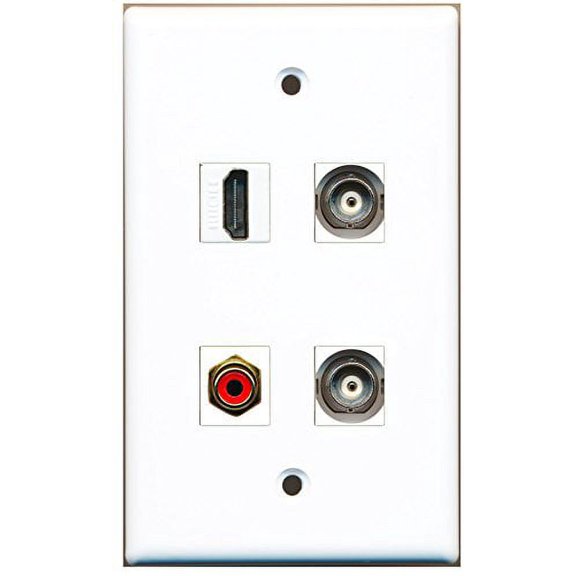 RiteAV - 1 Port HDMI 1 Port RCA Red 2 Port BNC Wall Plate