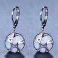 thumbnail image 2 of Opolski Fashion Women Faux Opal Round Soccer Dangle Leverback Earrings Jewelry Gift, 2 of 8
