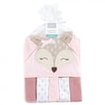 thumbnail image 2 of Hudson Baby Infant Girl Hooded Towel and Five Washcloths, Fawn, One Size, 2 of 2