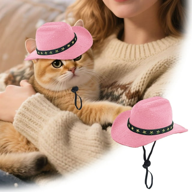 Chapeau de Cowboy Western Élégant pour Chats, Carnaval, Fête d'Halloween et Accessoire de Jeu de Rôle