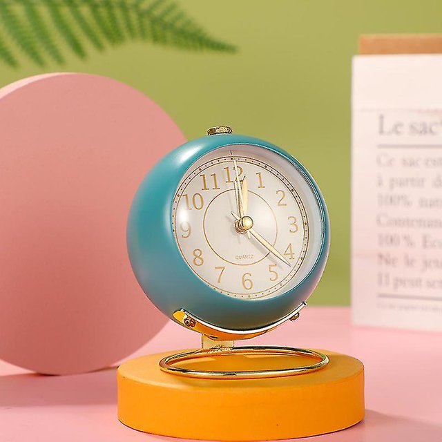 Reloj De Metal De Estilo Europeo Reloj Despertador Electrónico Silencioso para Niños, Sala De Estar Simple Dormitorio Reloj De Cuarzo Luminoso para Estudiantes Regalo De Navidad