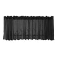 thumbnail image 2 of HOMEIORA 1pc Indoor Floral Vintage Semi-Sheer Lace Voile Kitchen Window Valance Curtains, Semi Sheer Lace Cafe Short Curtains, 51" x 16", Black, 2 of 6