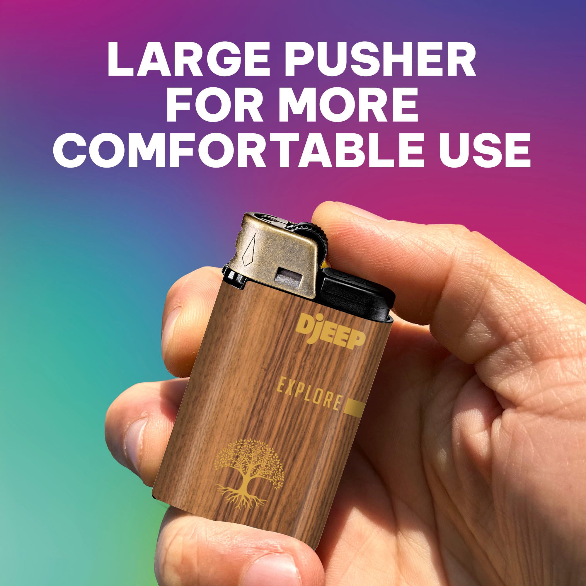 DJEEP Pocket Lighters, BOLD Collection Textured Metallic, Unique Lighters, 24 Count Tray of Disposable Lighters