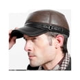 thumbnail image 5 of Sombreros de moda gorras con visera para hombres gorras planas cálidas gorras de lana，A, 5 of 5