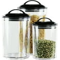 thumbnail image 4 of Calypso Basics, Acrylic Canister Set of 3, Black, 4 of 4