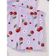 thumbnail image 4 of CCRFTGI Summer Clothes for Child Girls Size 7-8 Two Piece Outfits Cute Preppy Clothing Sets Casual Cherry Print Short Sleeve Tee Top and Waist Shorts Athletic Tracksuit Purple 11-12 Years, 4 of 7