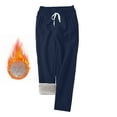 thumbnail image 2 of FRSASU Women's Sweatpants with Pockets Winter Warm Jogger Sweatpants Fleece Lined Athletic Pants Navy, 2 of 9
