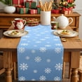 thumbnail image 2 of Christmas Snowflakes Winter Falling Snow Table Runner 13x90in Non-Slip Cotton Linen Table Runners, Blue Gradient Dresser Scarves TableRunner for Dinner Kitchen Dining Wedding Party, 2 of 9