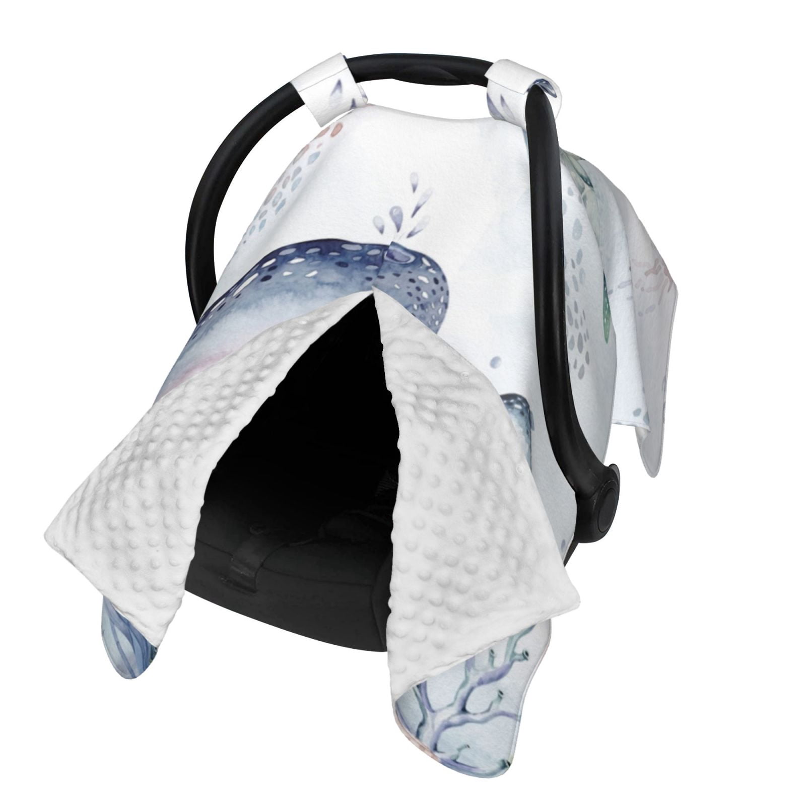 Naloa Sea Animals Baby Car Seat Cover, Breathable Baby Carrier Cover, Multiuse Baby Carrier Cover & Nursing Breastfeeding Cover