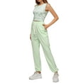 thumbnail image 1 of Lovito Casual Water Ripple Drawstring Elastic Waistband Pants Sets, 1 of 5