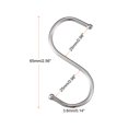 thumbnail image 2 of Uxcell 2.56'' S Hooks Hanger Stainless Steel Silver Tone 24Pcs, 2 of 6