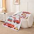 thumbnail image 2 of Fire Truck Fleece Blanket Red Fire Engine Vehicle Fuzzy Blanket for Sofa Couch Bed, Ambulance Police Car Pattern Throw Blanket , Twin Size, 2 of 5