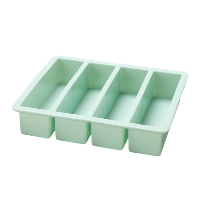 Kearding Molde de silicona de tira larga de 4 rejillas para cubitos de hielo, molde para pasteles elástico suave Type4 NO4