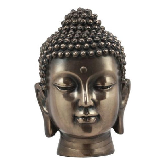 Ebros Shakyamuni Bouddha Gautama Ushnisha Tête Statue 6.5" Haut (Patina Bronze)