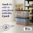 thumbnail image 2 of Homz 2 Pack 30-Gallon Clear Plastic Stackable Home Storage Bin with Lid, Black, 2 of 12