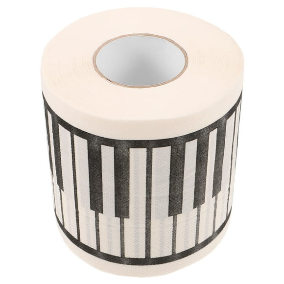BRIGHTFUFU 1 rollo de papel higiénico, rollo de papel impreso, servilleta decorativa con impresión de Piano, pañuelos de baño