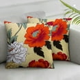 thumbnail image 2 of Nawypu  2pcs Floral/Flower Printcloth Decorative Throw Pillow Covers /Handmade Pillow Shams, Color and  Size options, Light Black, Peach Blossom, Red Rosebush, 2 of 6