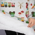 thumbnail image 3 of Oversized Wearable Blanket Hoodie,Cartoon Tractors Carrots Gray Pattern Sherpa Blanket Hoodie with Super Pockets,Super Warm Fuzzy Pullover for Women & Men, 3 of 6