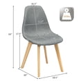 thumbnail image 2 of Gymax Set of 2 Dining Chairs Fabric Cushion Kitchen Side Chairs Gray, 2 of 7