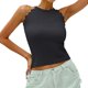 thumbnail image 1 of Top de verano sin mangas de punto para mujer - Camiseta holgada de color liso, 1 of 6