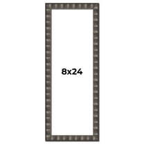 8x24 Frame Black Brown Chestnut Mosaic Solid Wood Picture Frame | 1.125 Inch Moulding Width |