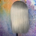 thumbnail image 4 of Bob Wigs Human Hair 13x4x1 Lace Frontal T Part Short Straight Blunt Cut Middle Part Colored Bob Gray 180% Density Glueless Straight Wig for Pre Plucked Shoulder Length 14 Inch, 4 of 6