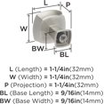 thumbnail image 3 of Pomo de Gabinete Amerock Stature Níquel Satinado 3,2 cm, 3 of 9