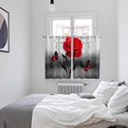 thumbnail image 3 of Valentine's Day Kitchen Curtains Window Panels, Red Rose Floral Watercolor Butterfly Flowers Insulated Window Treatment Curtain, Grommet Curtains for Bedroom/Living Room/Bathroom, 2 Piece 52"Wx63"L, 3 of 8