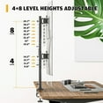 thumbnail image 4 of Dual Monitor Articulating Desk Mount Arm Stand - Vertical Stack Screen Supports Two 13 to 34 Inch Computer Monitors with C Clamp, 4 of 5