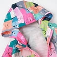 thumbnail image 4 of 1-6T Kids Girls Waterproof Windbreaker Printed Hooded Zip-up Jackets Lined Rain Jackets - Blue Cat, 4 of 7